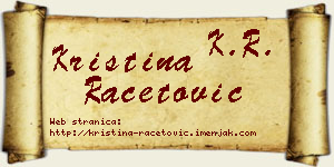 Kristina Račetović vizit kartica